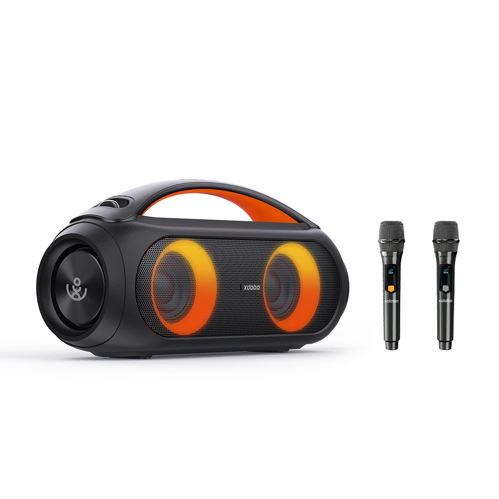 

Karaoke Machine with 2 Wireless Microphones, 80W Portable PA System Speaker with Disco Lights for Home Parties