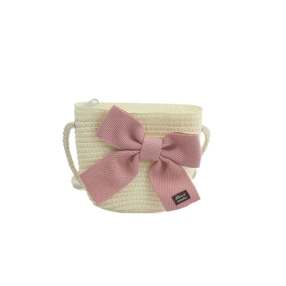 

Handbag Travel Shoulder Bag Ribbon Bow Girl Gift Sun Visor Hat Same Style Bags Children Straw Hat Korean Style Girl Cap