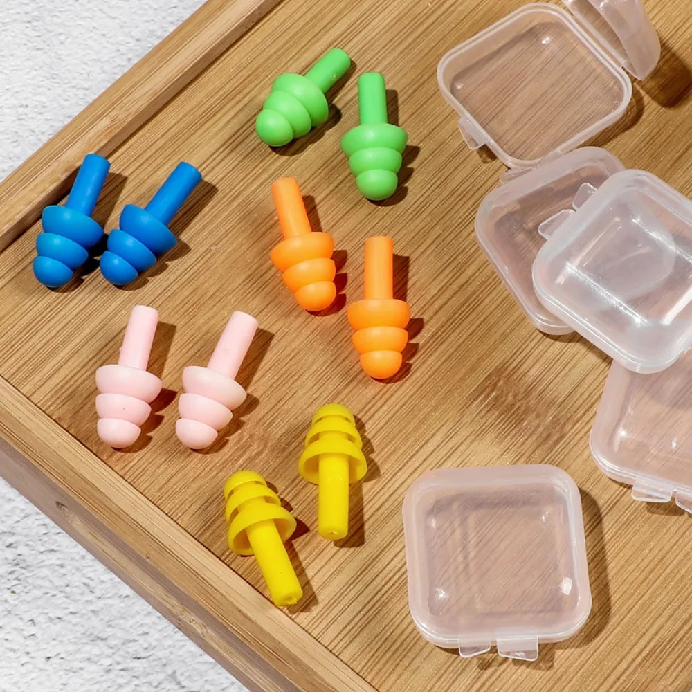 10 Pairs Christmas Tree Shape Anti Noise Silicone Earplugs Waterproof Swim Earplug Reusable Ear Plug Protector Safety Protection