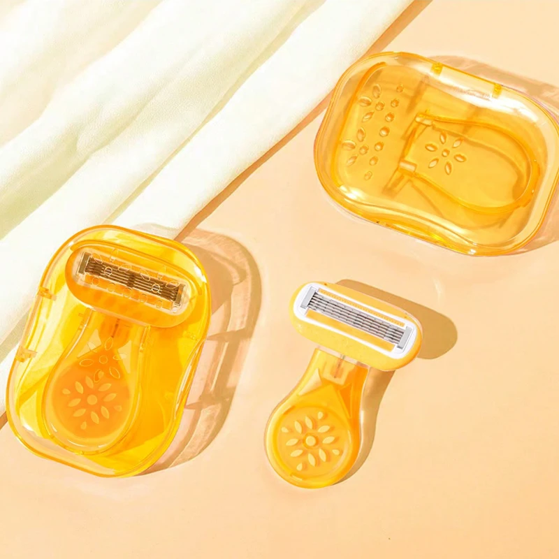 

Portable Women Shaving Razor Set Manual Bikini Shaver Hair Remover for Ladies Private Body With Skin Care Cartridges
