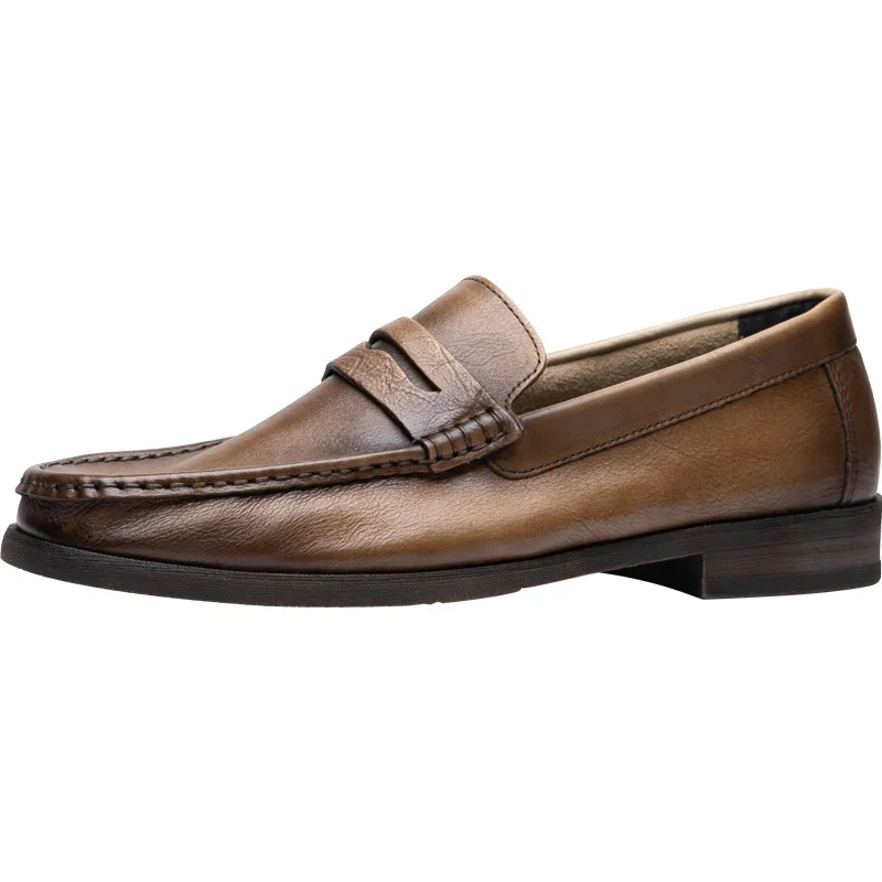

Breathable Spring Autumn Winter Cowhide Designer Shoes Casual Shoes Mens Shoes Flats British Retro Men Luxury Sneakers Loafers