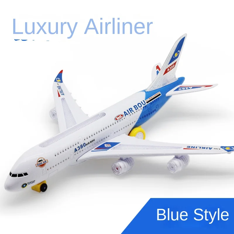 A380 Large 43cm Long Electric Model Aircraft with Sound Luminous Children\'s Toys