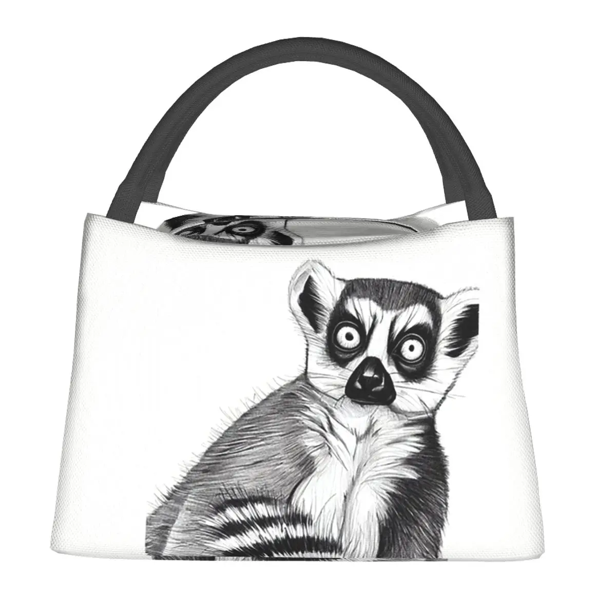 Save The Ringtailed Lemur Endangered Species Lunch Bags Insulated Bento Box Lunch Tote Picnic Bags Thermal Bag for Woman Travel