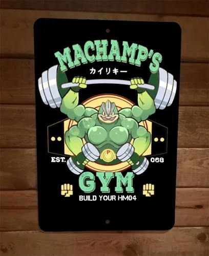 Machamps Gym – affiche murale en métal, style Anime