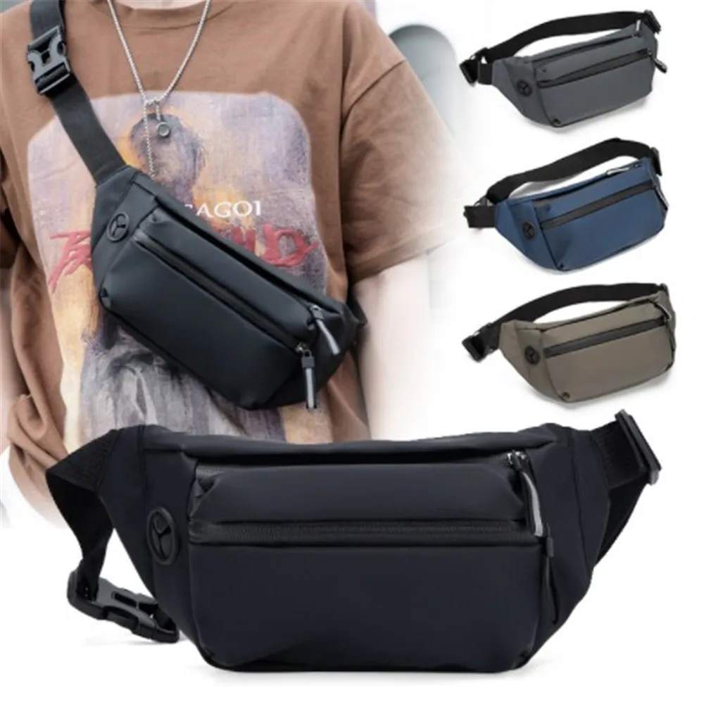 

New Outdoor Waist Bag Men Waist Bum Bag Running Jogging Belt Pouch Zip Fanny Pack Mobile Phone Bag Travel Oxford Cloth Chest Bag