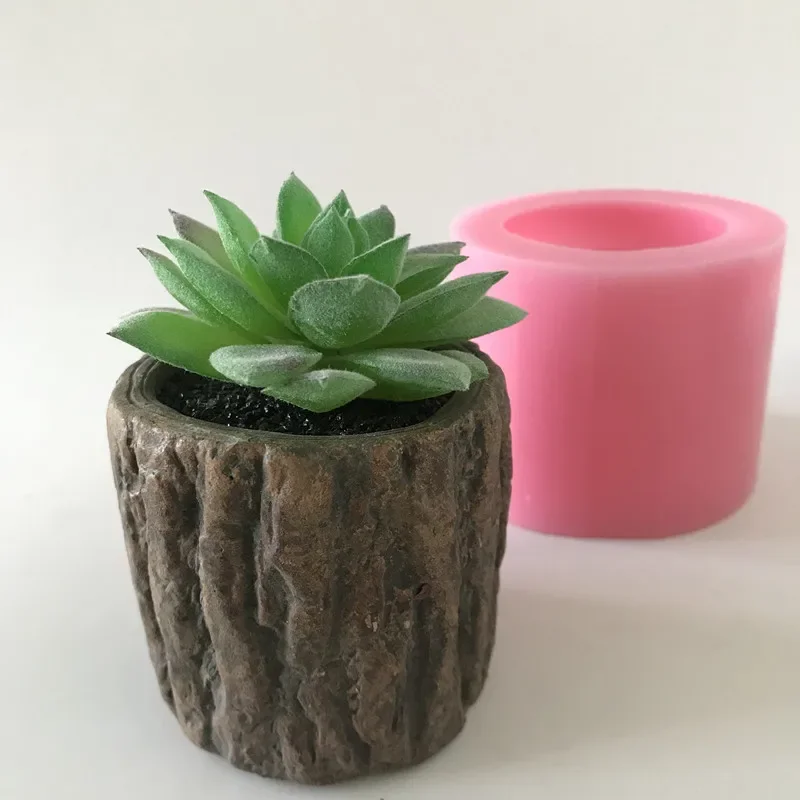 Small Round Cement Planter Maker Silicone Plaster Flower Pot Molds DIY Cactus Vase Making Mould