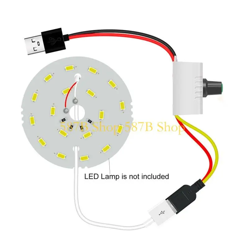 587B DC5V Dimmable USB LED مفاتيح Dimmer Dimmer مفاتيح سطوع قابلة للضبط إكسسوارات وحدة التحكم في ضوء الشريط LED