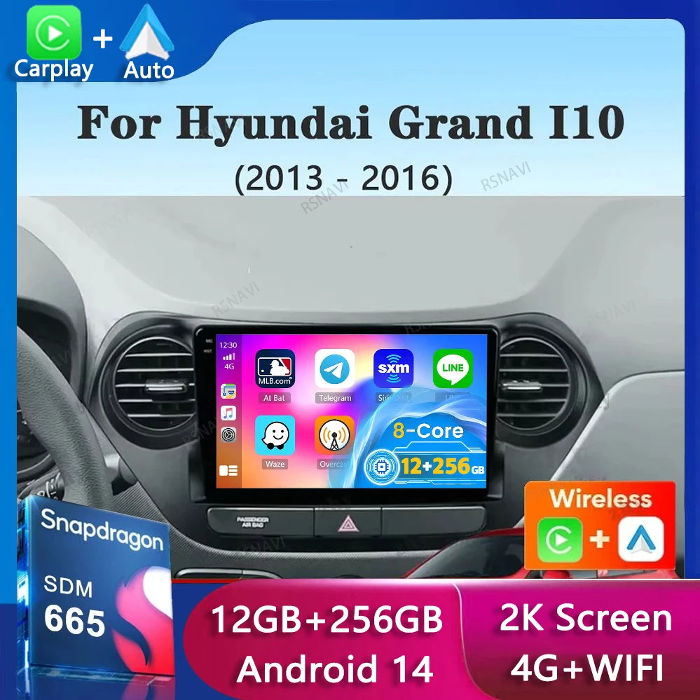 

Android 14 Carplay Auto WIFI+4G Car Radio For Hyundai Grand I10 2013-2016 Navigation GPS Multimidia Video Player Stereo 2DIN DSP