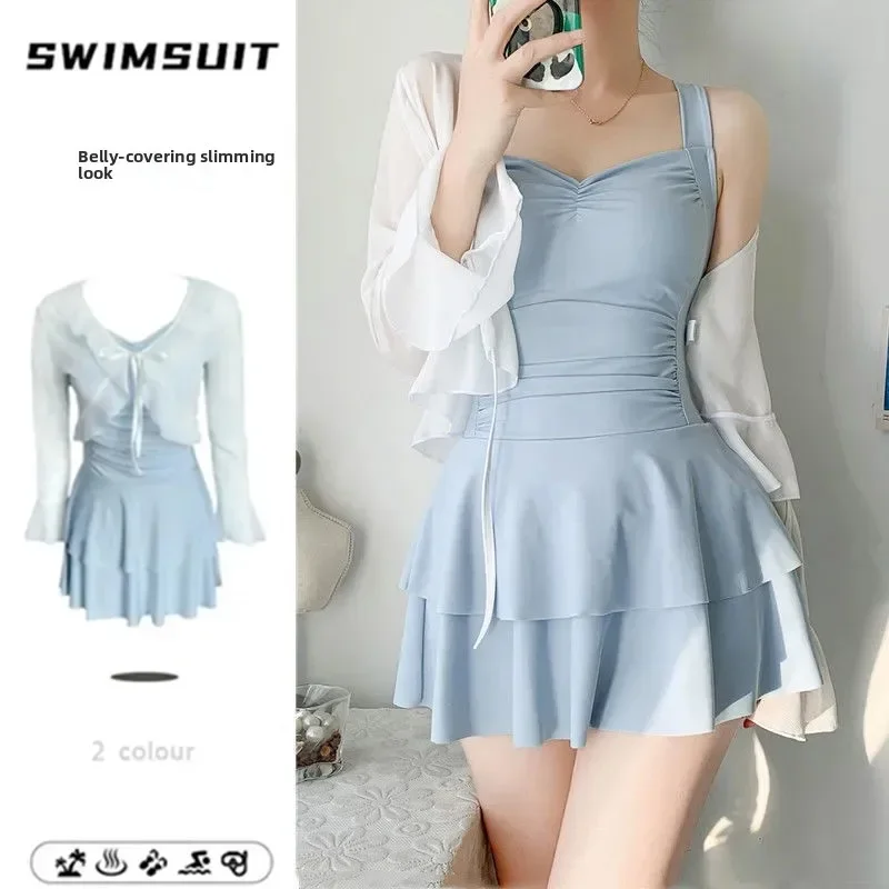 

Модный цельный купальник для женщин, термовесенняя накидка для купания, одежда для купания больших размеров для девочек, элитное ощущение