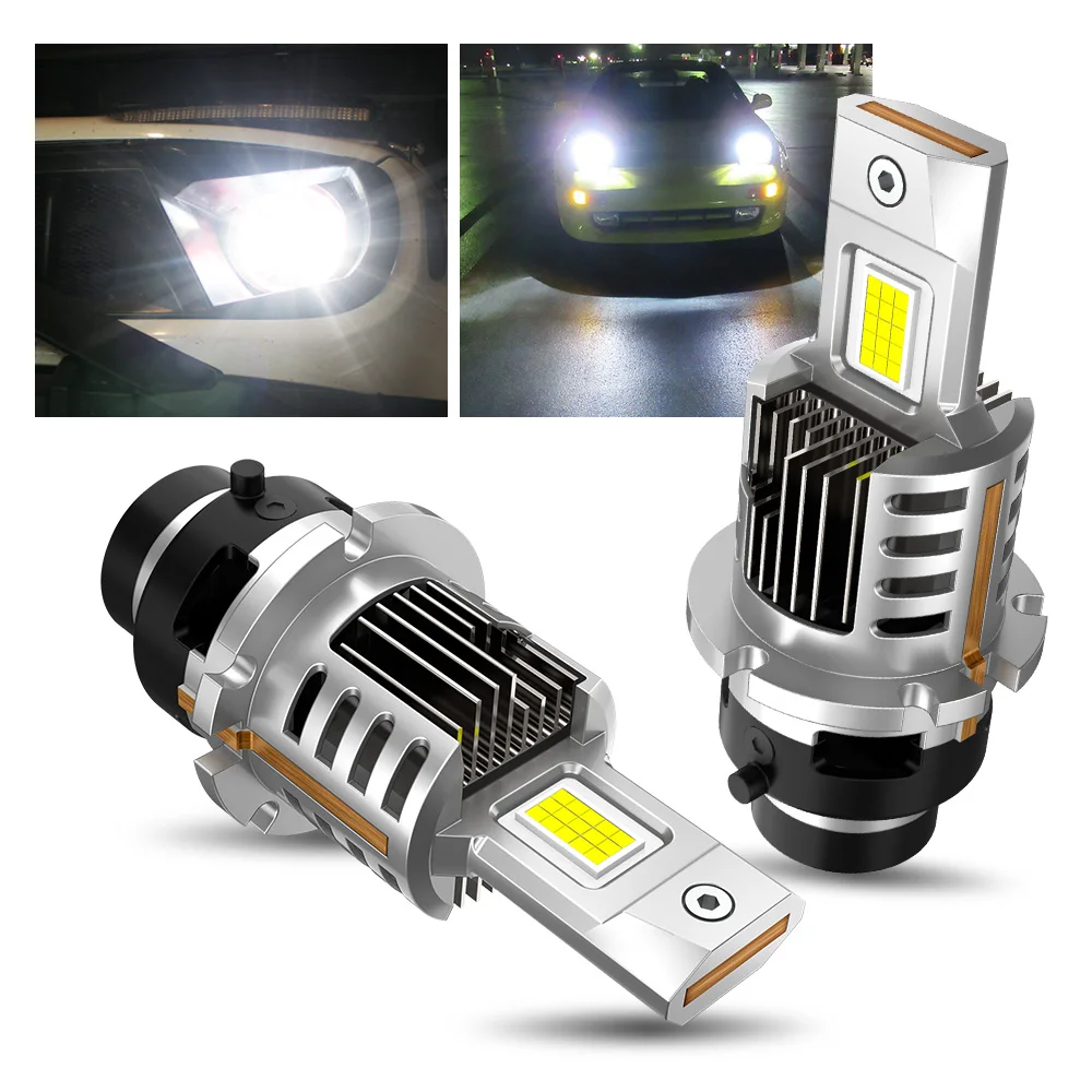AUXITO 2Pcs D2S D4S D2R D4R Lâmpada LED Automotiva Canbus HID D2S D4S Lâmpada Xenon LED 1:1 Turbo 12V Luz Automotiva 6500K Branca