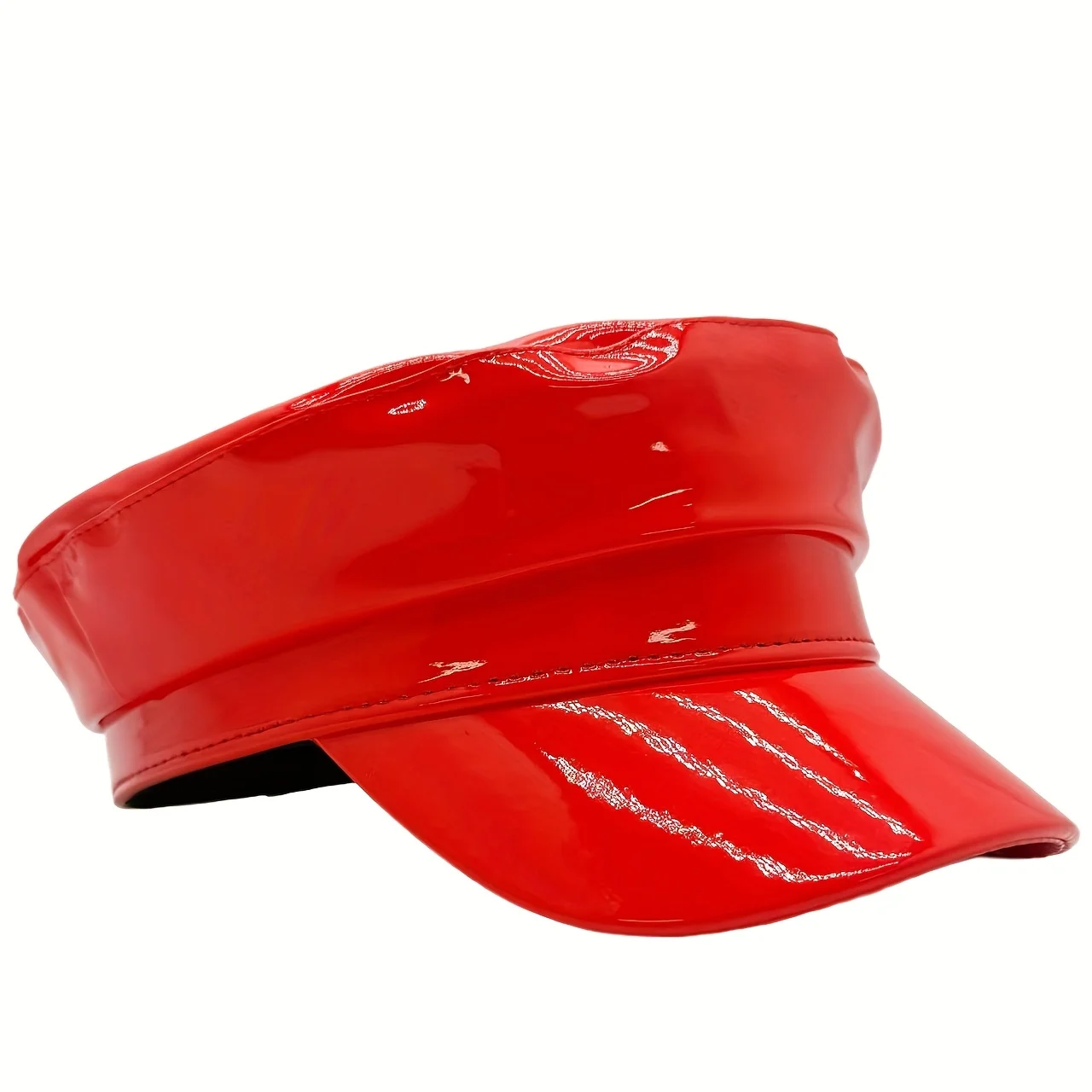 HongLuan Schwarz/Rot Steampunk Leder Gothic Kapitän Hut für brennende Mann Frau, Rave Festivals Zubehör, Halloween Party Cap – Detail 10
