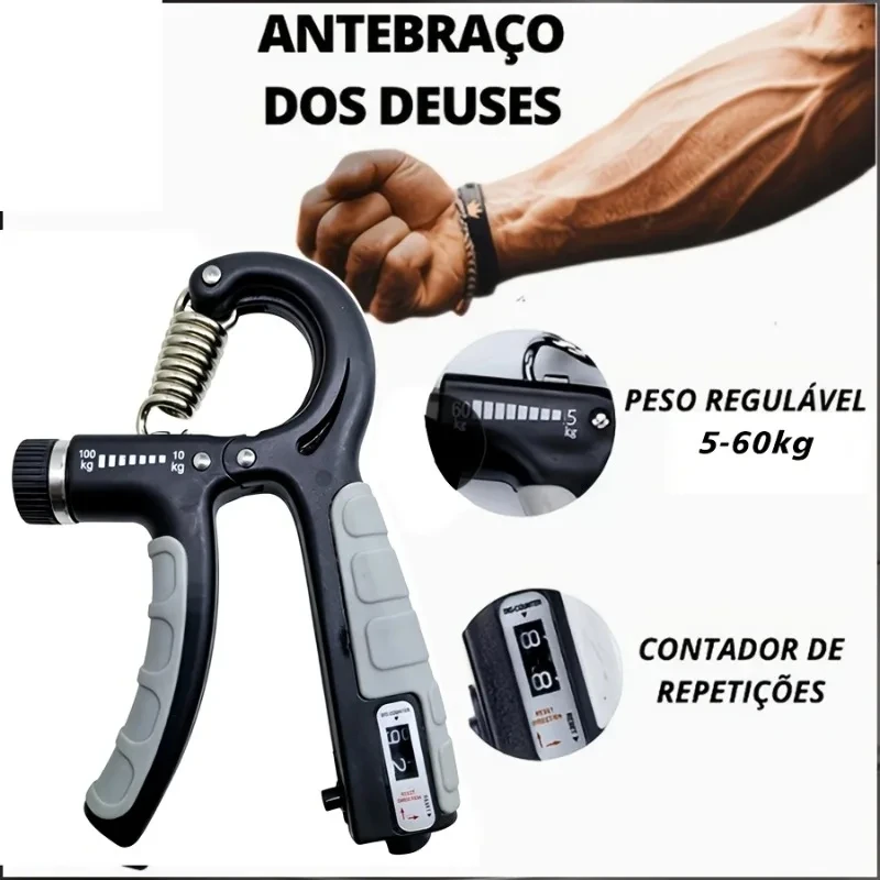 1Pc Counting Hand Grip Strengthener, 5-60kg Adjustable Hand Gripper Exerciser for Wrist Forearm Muscle Training