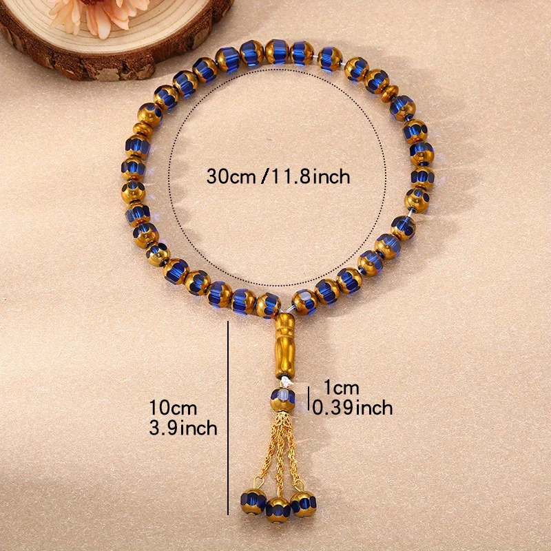 33 Middle Eastern Blue Glass Prayer prayer prayer beads bracelet beaded women's Bracelet Gift view 5