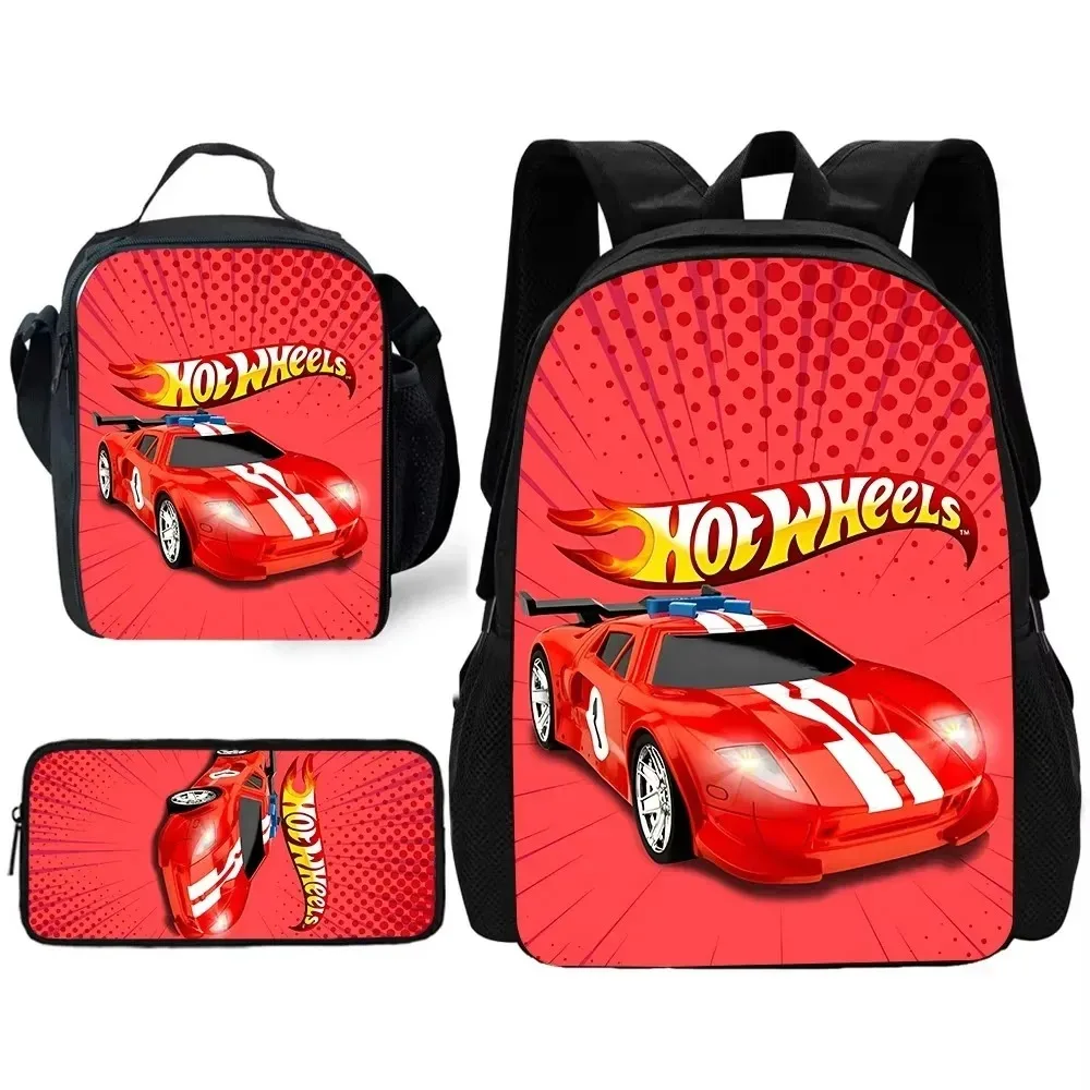 

H-hot W-wheelss carChild School Backpack with Lunch Bags ,Pencil Bags ,School Bags for Boys Girls Best Gift