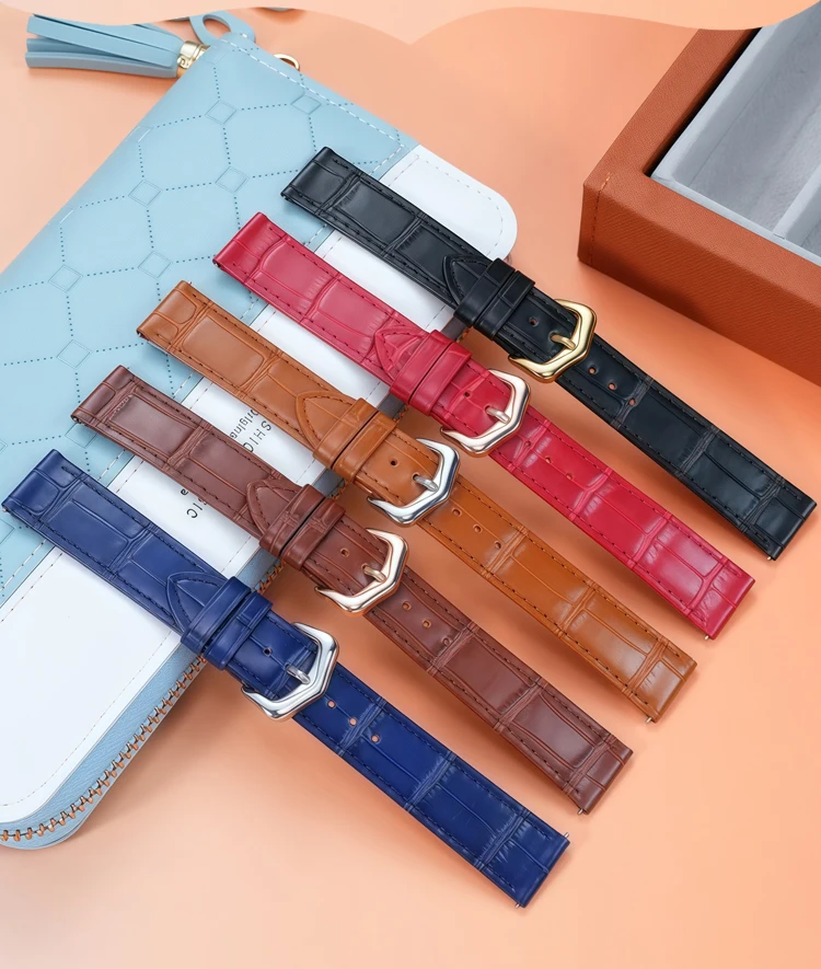 15mm 17mm 18mm 20mm Quick Release Genuine Cowhide Leather Watch Strap For Cartier Santos Dumont Tank London series Unisex