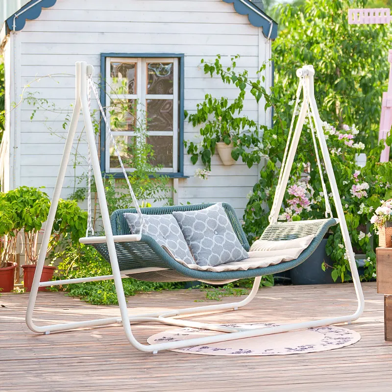 

Подвесное кресло-качели Ziye Wanqing для двора и балкона, двухместное, цвет лесной зелени, для улицы, интернет-хит