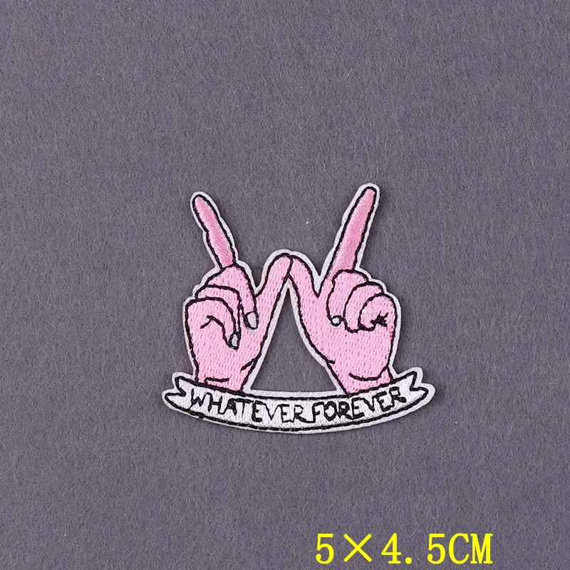 Words Patch Embroidered Patches For Clothing DIY Feminism Iron On Patches On Clothes Stripes Pink Badges On Backpack Accessory