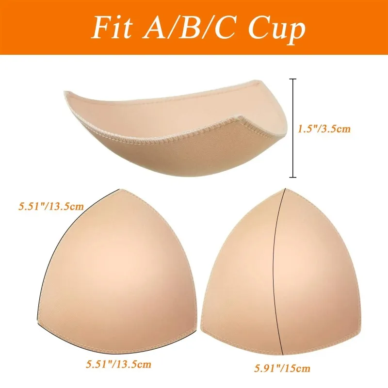 1/5pairs Triangle Sponge Push Up Bra Pads Set Women Invisible Insert Swimsuit Bikini Breast Enhancers Chest Cup Pads Accessories