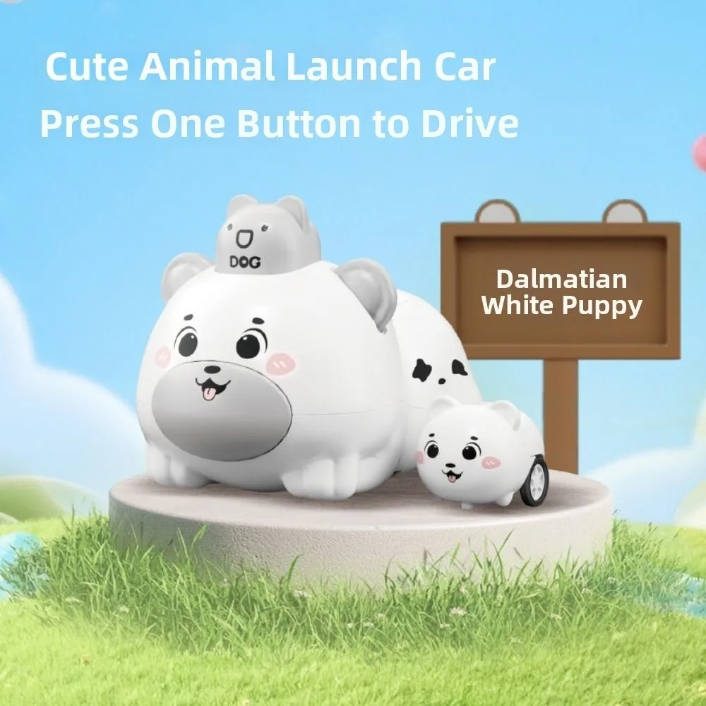 Cartoonish Small Animals Pet Elastic Vehicle Press-the-Bottom Design Early Learning Press & Go Animal Car Impact-resistant