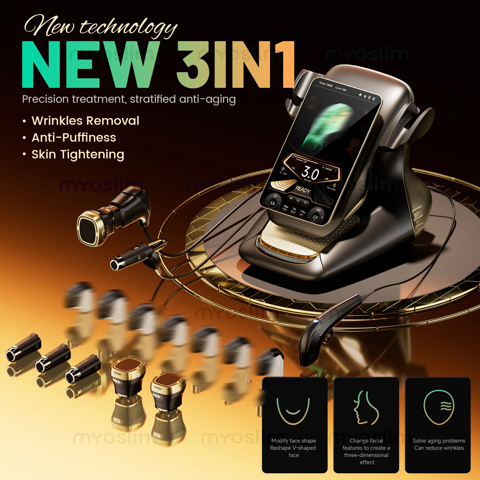 360MAX 25D HiFU 3 In 1 Technology Machine For Non Invasive Facial Slimming Anti Aging And Body Firming