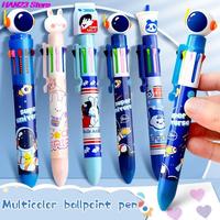 4/8/10 Colors Cartoon Astronaut Rabbit Mechanical Ballpoint Pen Multicolored Pens Colorful Refill School Office Writing Supplies