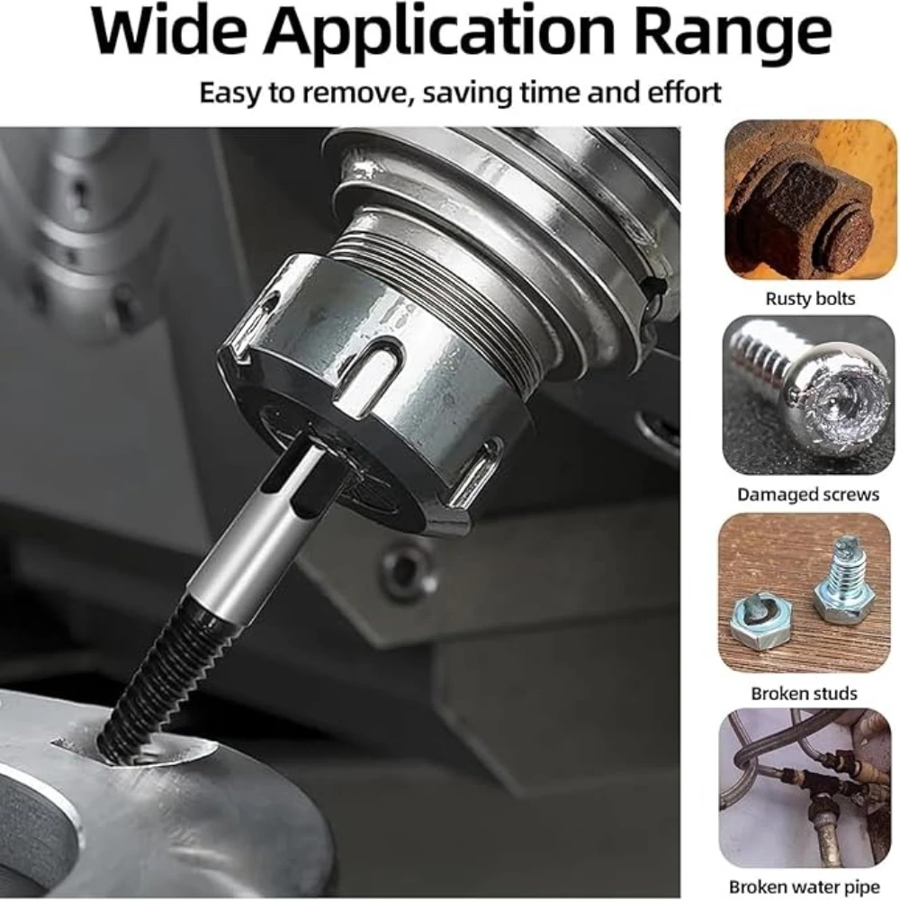 ชุดถอดสกรูหัก 1-5 ชุด 5/6 ชิ้น ชุดถอดสกรูเสียพร้อมกล่องเก็บสำหรับถอดสกรูหัก สกรูตก และสกรูยึด