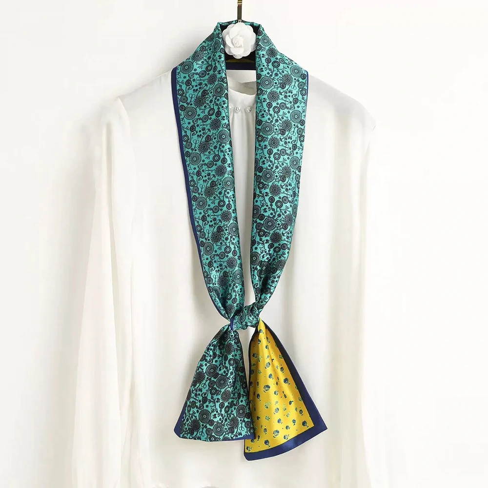 Long foulard de luxe Mulberry InjWomen, écharpe femme, bandeau de sauna, foulard de la présidence, ornement de cheveux féminin, bandana féminin,