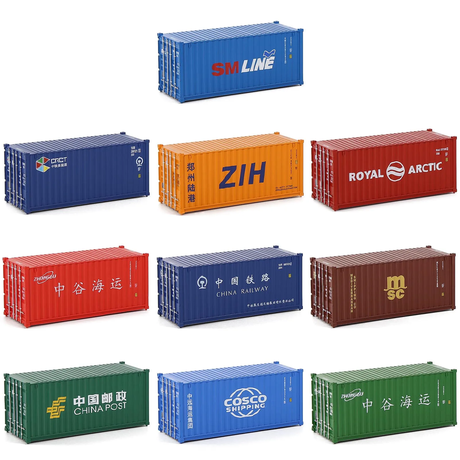 Evemodel HO Scale 1:87 20ft Model Shipping Container 20' Model Cargo Box C8726 (Pack of 1)