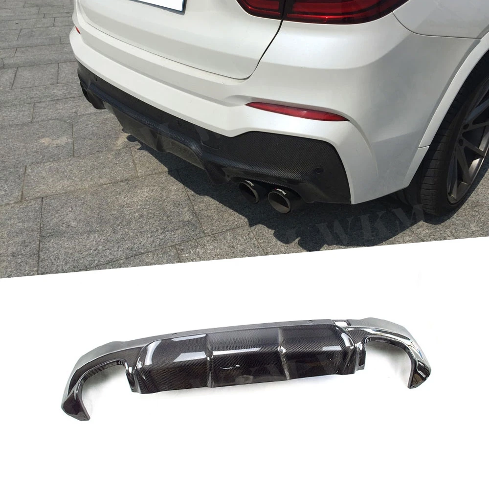 

For BMW X4 F26 M-Sport 2014-2017 3D Style Car Rear Lip Diffuser Spoiler Carbon Fiber Back Bumper Trim Cover Car Styling FRP