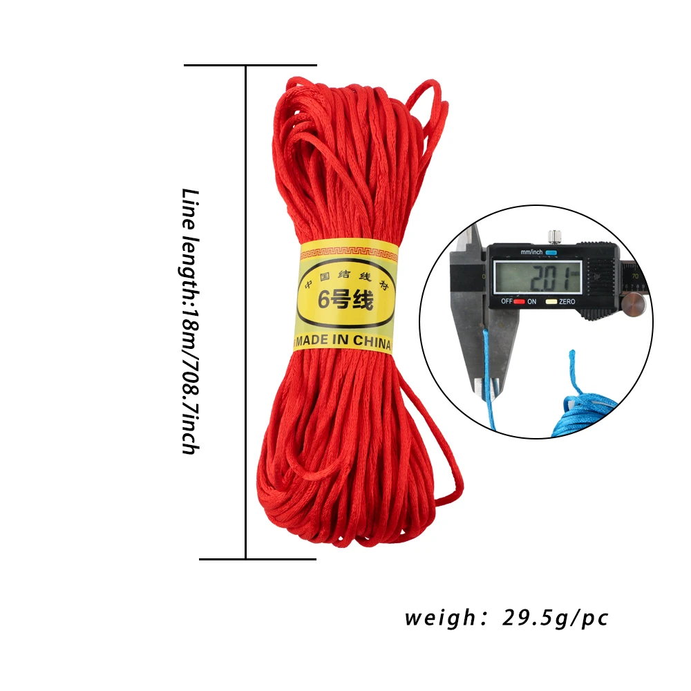 2mm 18m/Lot Satin Nylon Trim Cord Rattail Cord Chinese Knot Satin Beading Cords Braided Shamballa String Thread