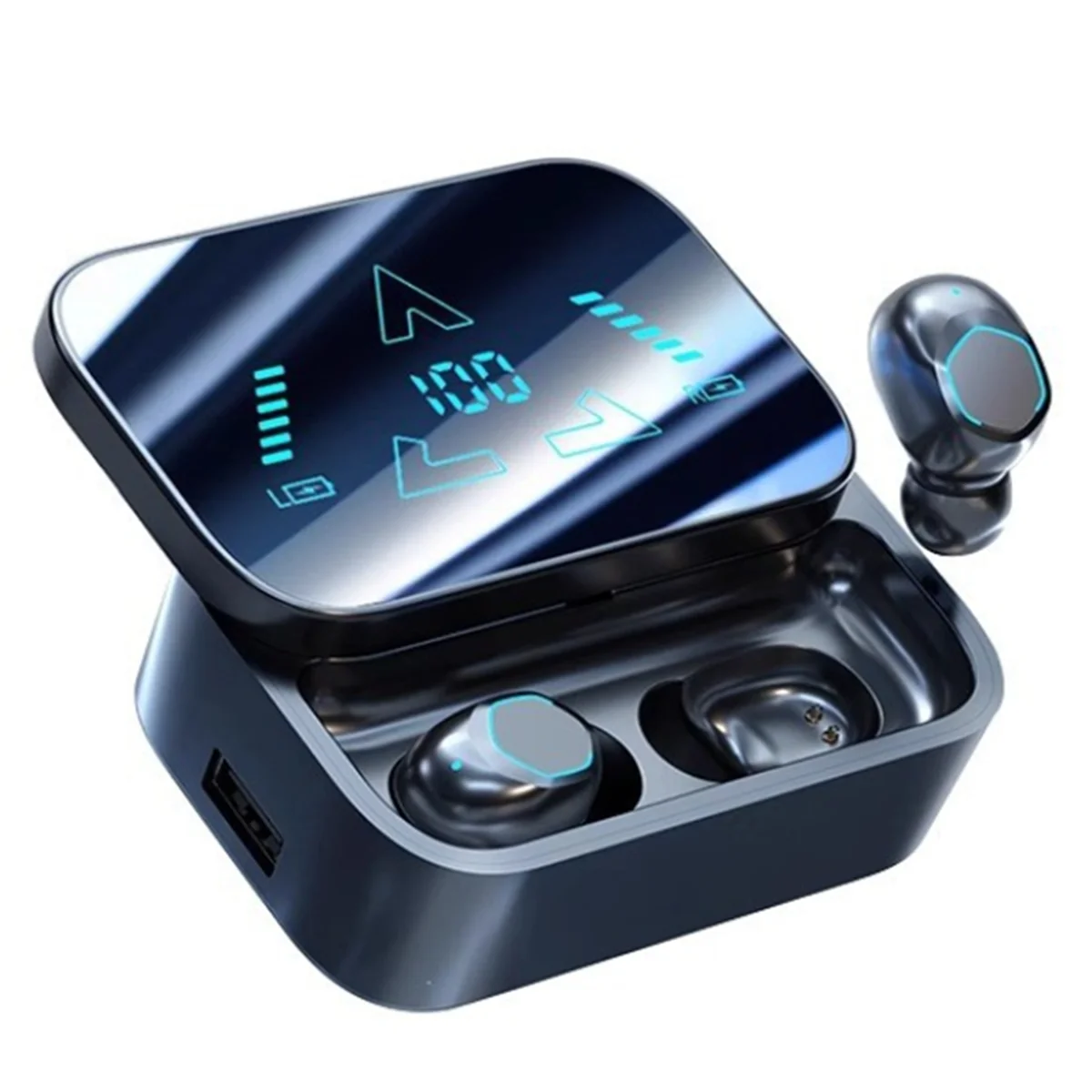 

Розничная продажа M48, беспроводные наушники-вкладыши, Bluetooth-гарнитура, наушники-вкладыши со светодиодным дисплеем, спортивные наушники с микрофонными капсулами