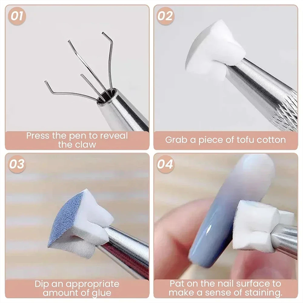 50Pcs Gradient Nail Art Stamping Tools Set Gel Polish Color Brush Sponge Glitter Powder Dotting Pen Manicure Stamping Kit gallery 4