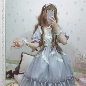 Lolita Spitzenkleid für Frauen, Cosplay -Kleider, Schwarz, Langarm, Gotik, Kawaii, Vitorian, Teeparty, süß, Mädchen, Japanisch 6 Kleider der Victorian -Ära der Hauptverkauf - №4