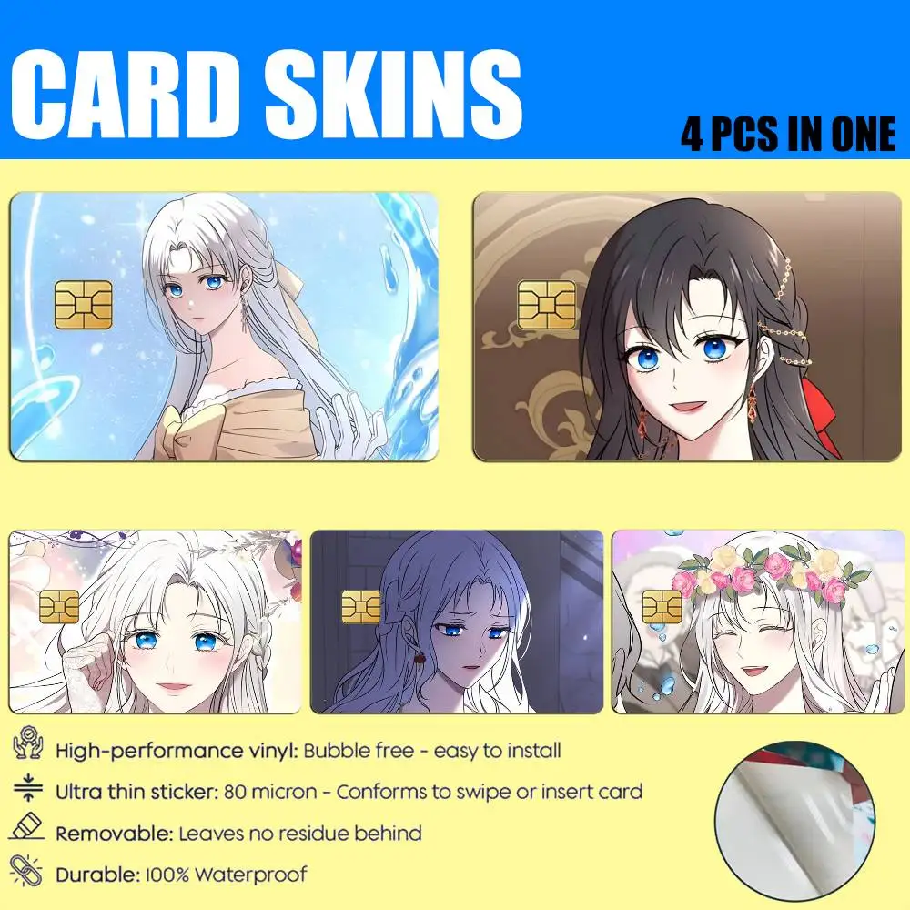 Manhua The Villainess Just Wants to Live in Peace Card Stickers for Bank Access Protective Waterproof