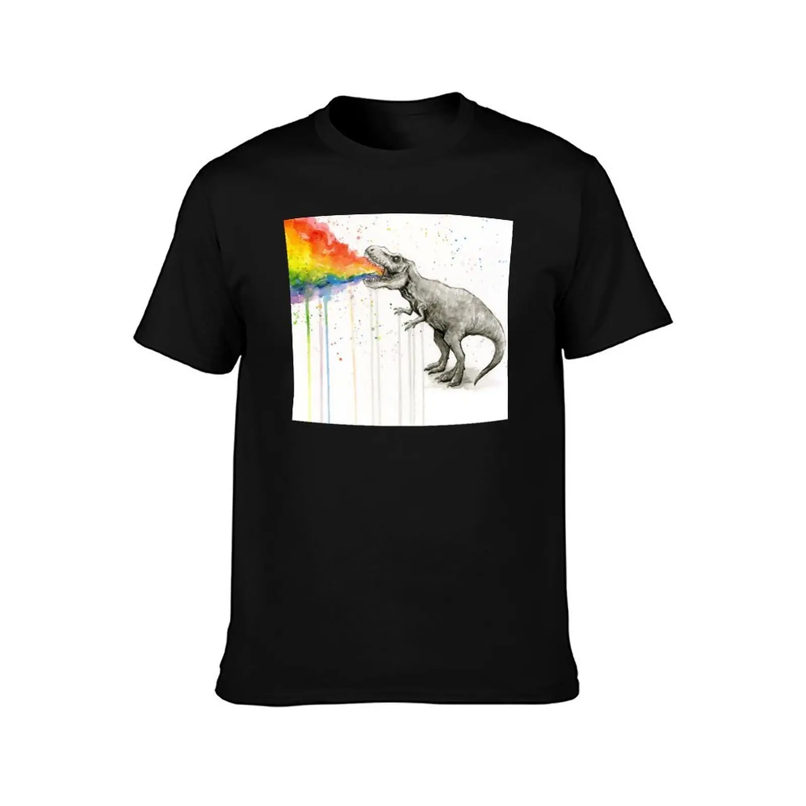 T-Rex Puking Rainbow Taste the Rainbow T-Shirt man t shirts graphic T-Shirt
