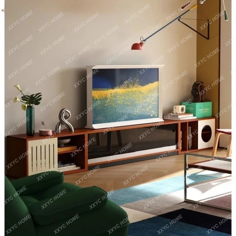 

Mies TV combination cabinet medieval solid wood TV cabinet living room home free combination