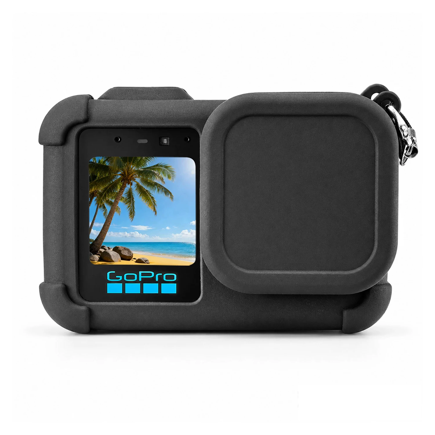 Für GoPro Mission 1/1 Pro Zubehör, Schutzfolie aus gehärtetem Glas, Silikonhülle, magnetische Halterung, faltbare, wiederaufladbare Batterietür