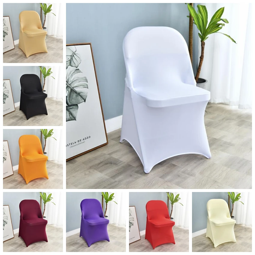 

9 Colours Folding Chair Cover Wedding Spandex Fold Chair Cover Folding Lycra Party Hotel Banquet Decoration