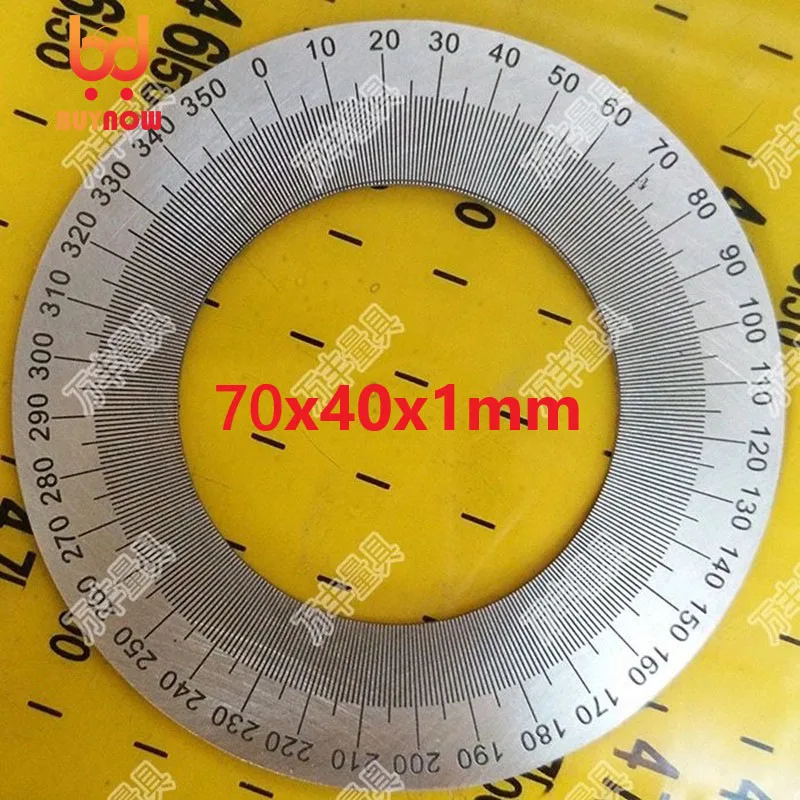 70x40x1mm Angle Dial Stainless Steel Disc 360 Degree Round Stainless Steel Dial Angle Measurer Tool