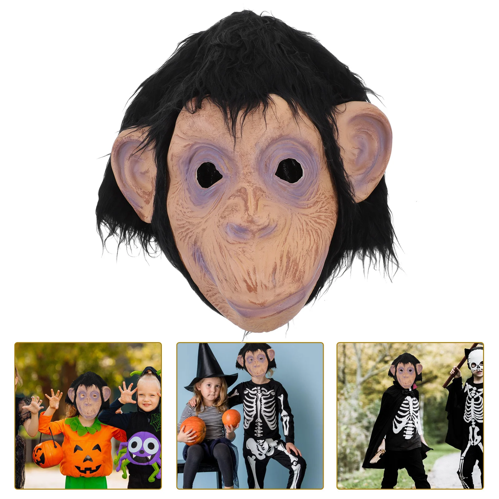 زي رأس قناع الغوريلا لحفلات الهالوين التنكرية بتصميم حيوانات خفيف الوزن ومريح ومخيف ومضحك