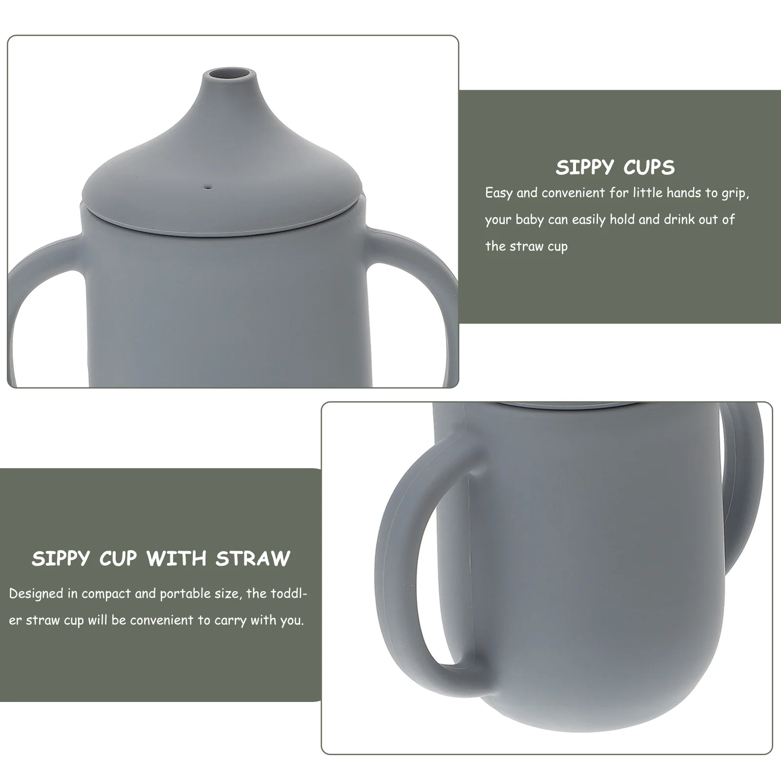 كوب سيبي للأطفال، كوب بقشة متين وسهل الإمساك، محمول مانع للتسرب من السيليكون، زجاجة مياه للأطفال الصغار، أكواب من القش للطفل #5