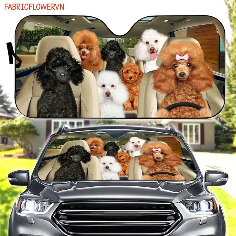 

Poodle Car Sunshade, Poodle Car Decoration, Poodle Windshield, Dog Lovers Gift, Dog Car Sunshade, Gift For Mom, Gift For Dad