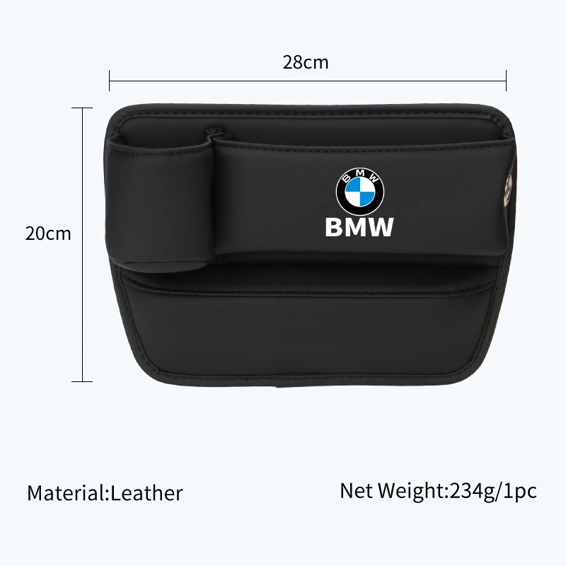 PU Car Seat Gap Storage Box Auto Seat Crevice Side Organizer with Cup Holder For BMW G30 G20 F30 F10 G30 E90 E60 X1X2 X3X4X5X6X7