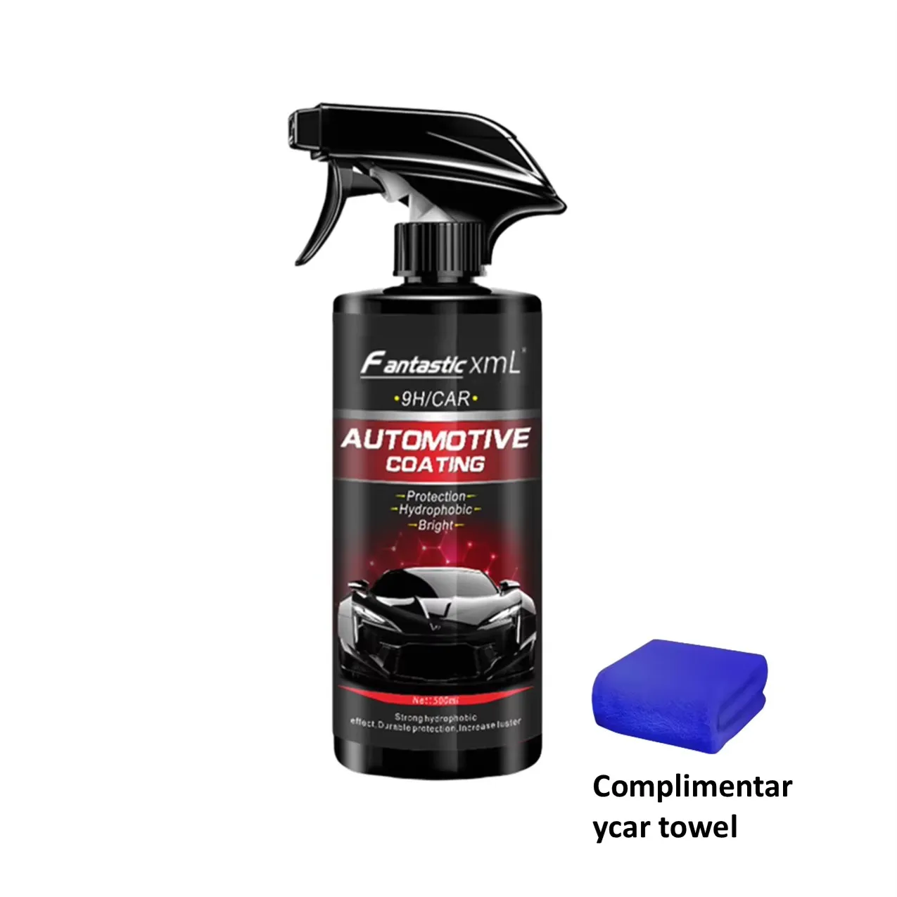 FantasticXml 500ML Automotive Anti-Aging Keramikbeschichtung mit 9H Nanometer Flüssigglasbeschichtung, kristallähnlicher Oberfläche, hydrophob und wasserabweisend, poliert und verbessert die