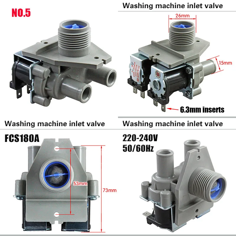 Электромагнитный клапан впускного клапана универсального типа для аксессуаров для переключателя фильтра автоматической стиральной машины