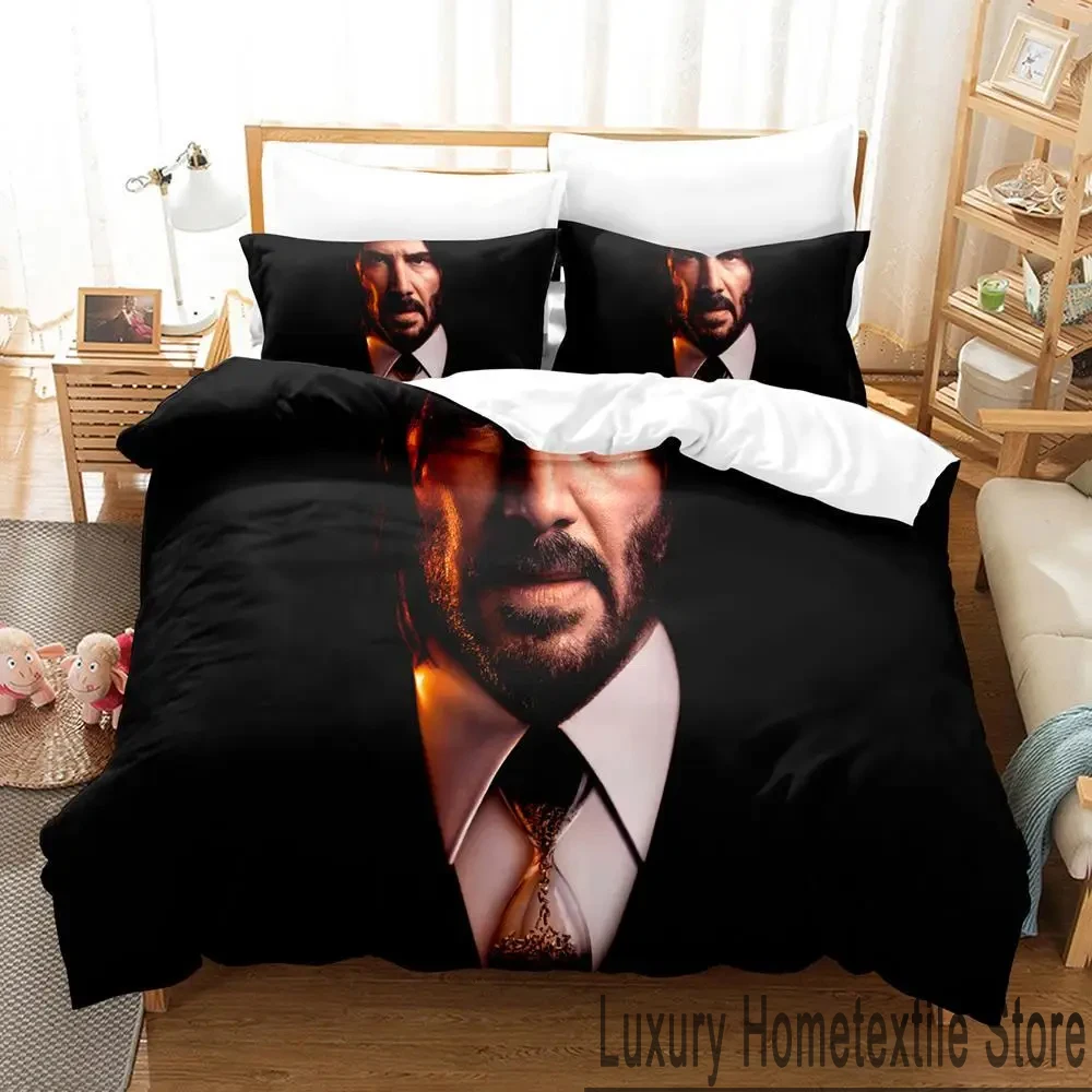 3D Print John Wick Bedding Set Duvet Cover Bed Set Quilt Cover Pillowcase Comforter king Queen Size Boys Adult Bedding Set