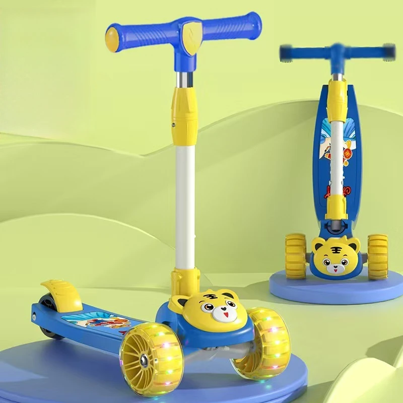 3‑Wheel Kids Pedal Scooter, Safe Stable Ride‑On Toy for Boys & Girls 3‑6 Years Old, Outdoor Sport Children Scooter
