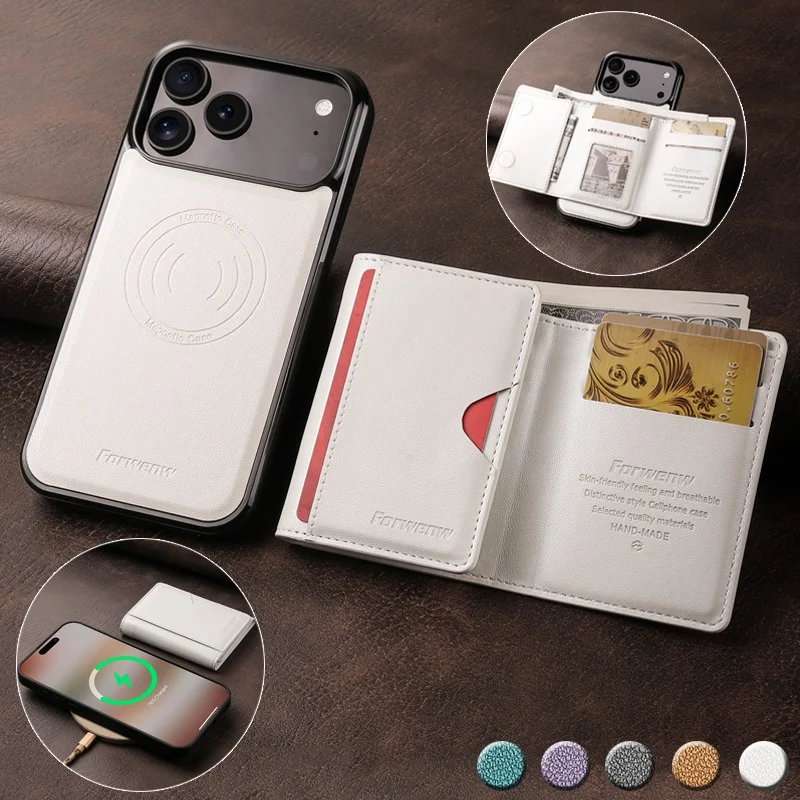 

Luxury PU Leather Thirfold Wallet Phone Case for iPhone 17 Air 16E 16 Pro Max 15 Plus 14 13 12 11 Cards Cover Coque Hoesje Etui