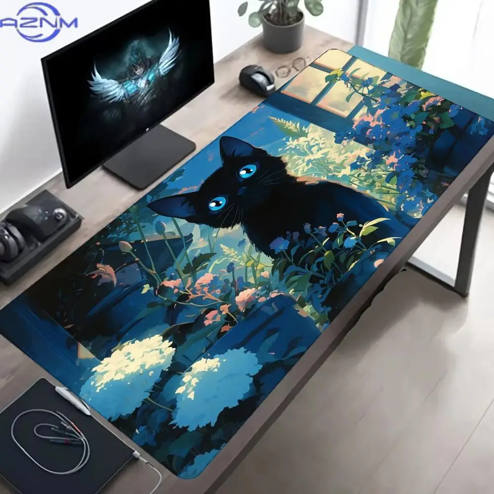 Green Starry Sky Spiral Galaxy Large Gaming Mouse Pad Non-Slip Star Planet Cosmic Space Desk Mat Aesthetic Universe PC Mousepads
