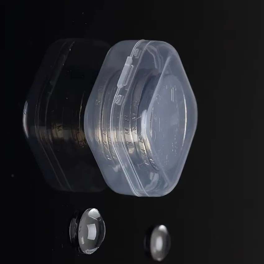 New Plastic Box Clear Storage Case Collection Organizer Container with Hinged Lid for Organizing Small Parts 3.5x3.5x1.8cm